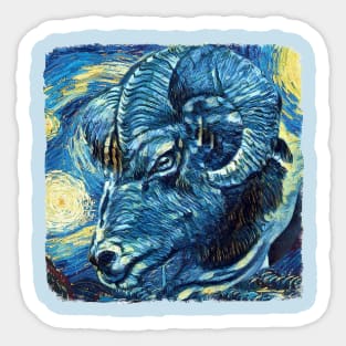 Aries Van Gogh Style Sticker